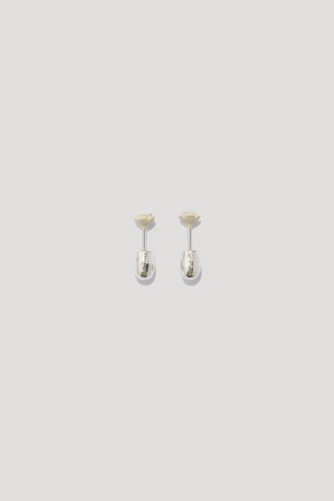 BABY ROSE stud earrings in creamy enamel