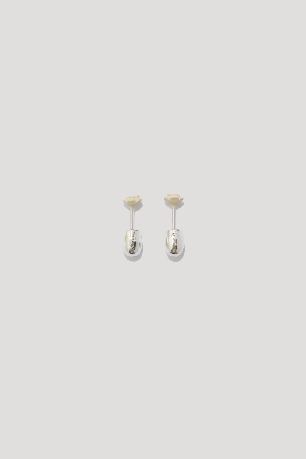 BABY ROSE stud earrings in creamy enamel