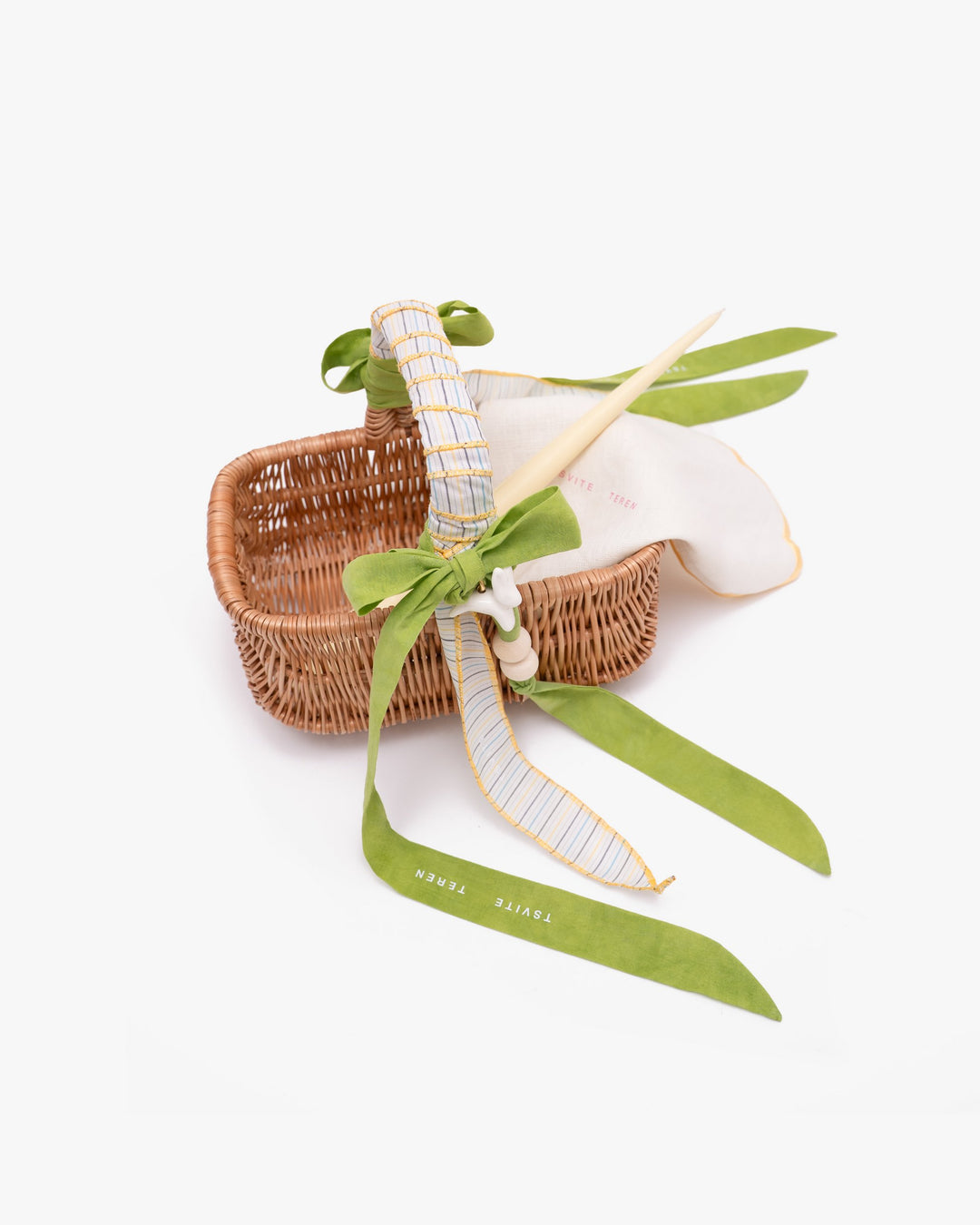 Великодній кошик KOLO малий з зеленими стрічками