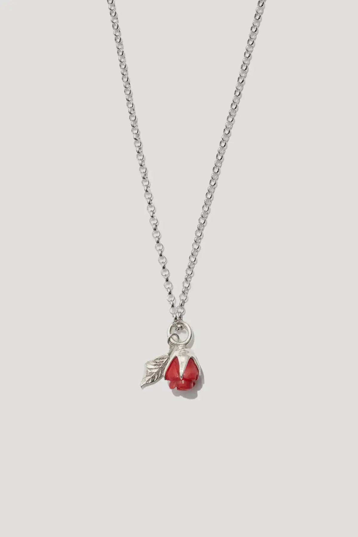 ROSARIUM red silver pendant with chain
