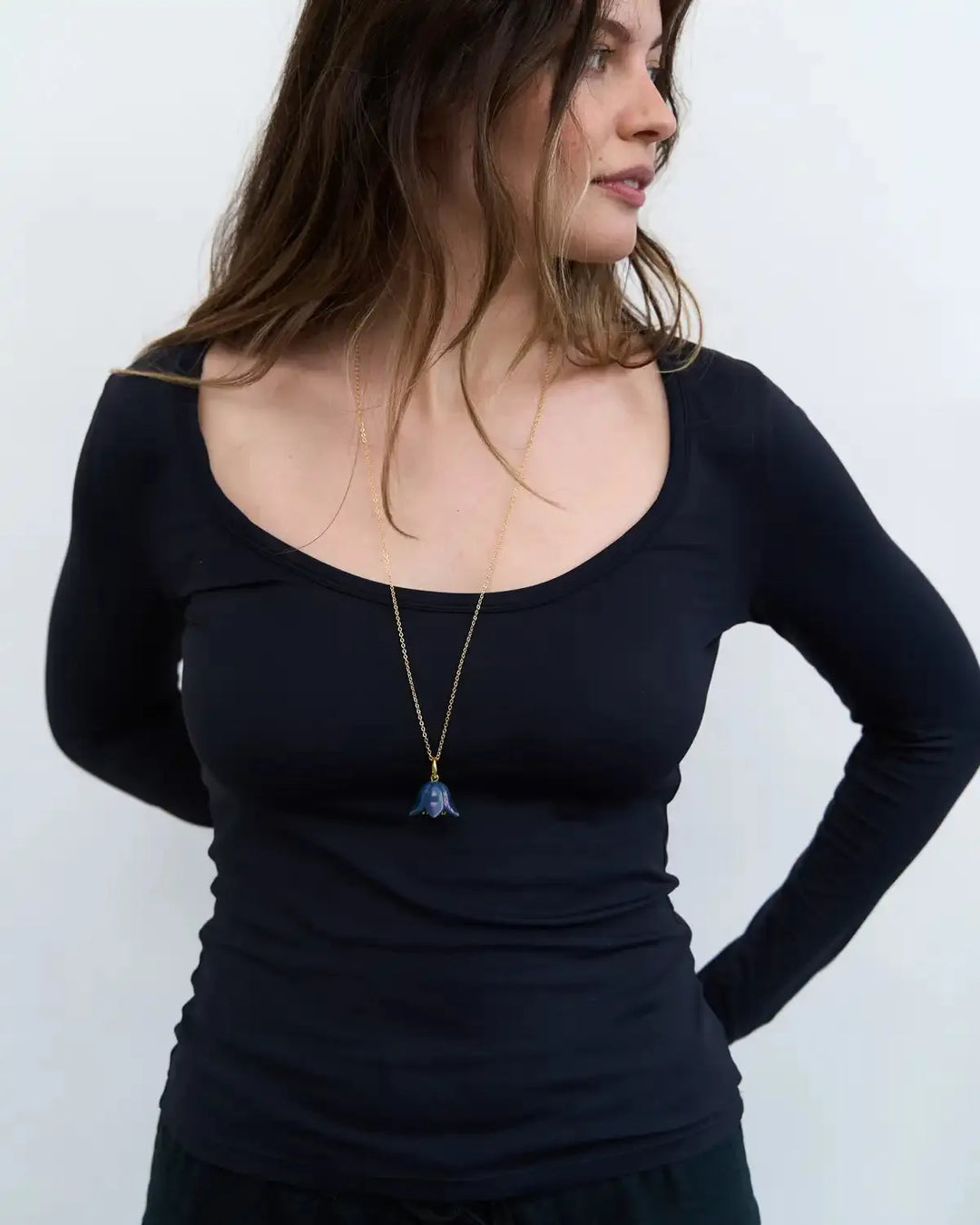 Polysk Bellflower Black Pendant