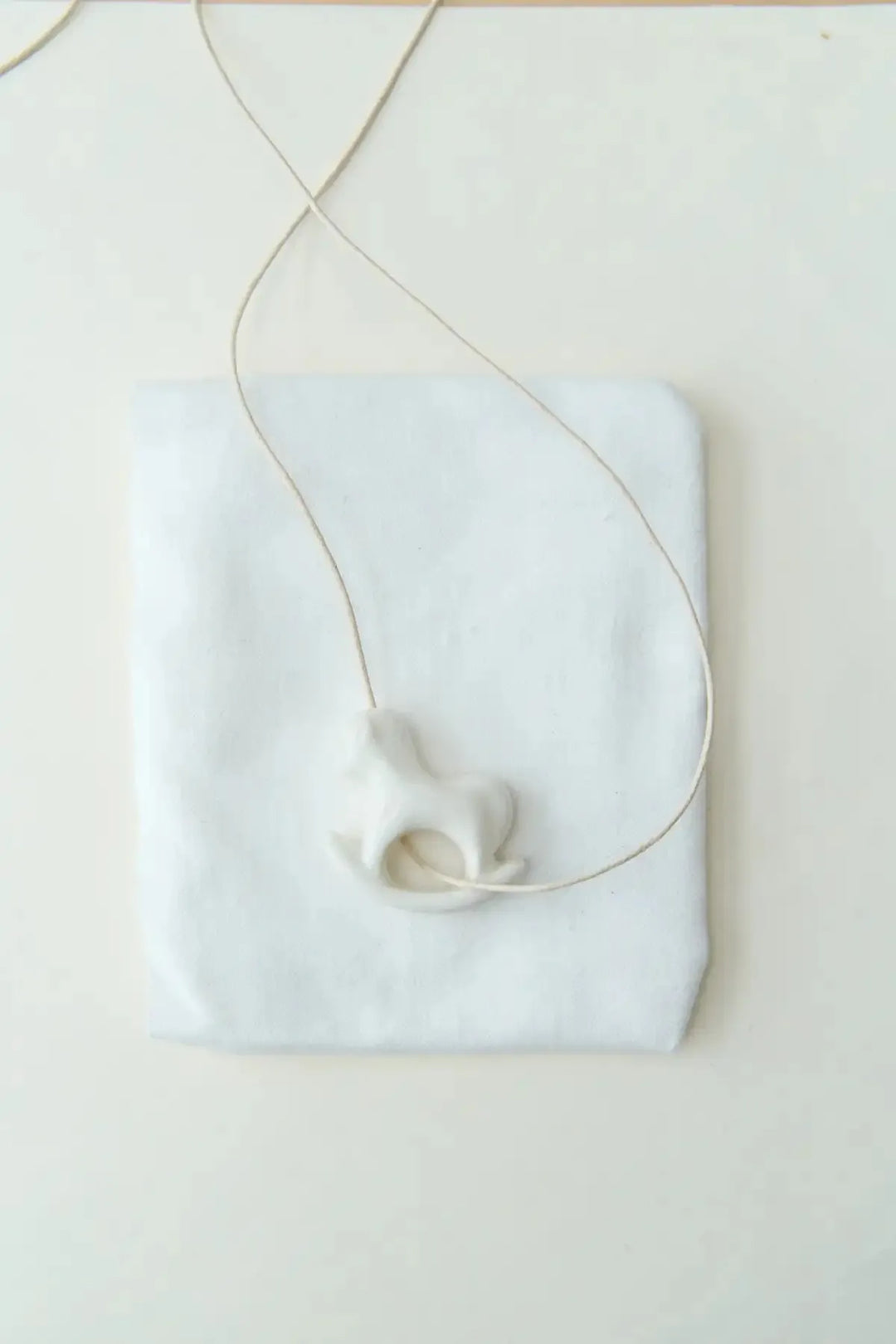 Liuli White Rocking Horse Pendant