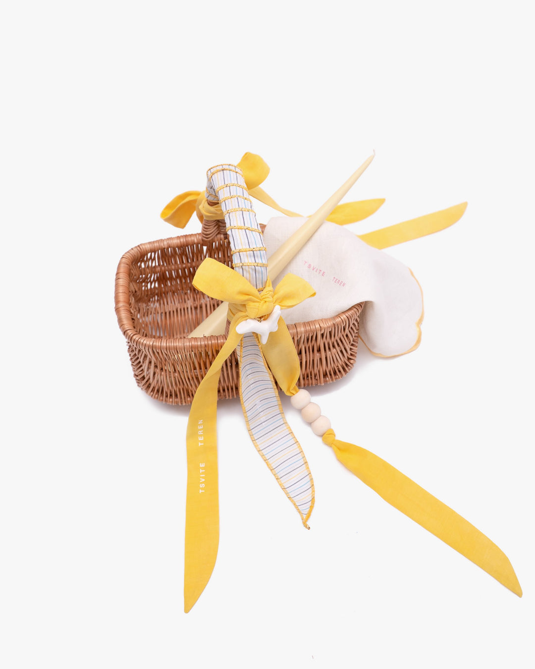 Великодній кошик KOLO малий з жовтими стрічками