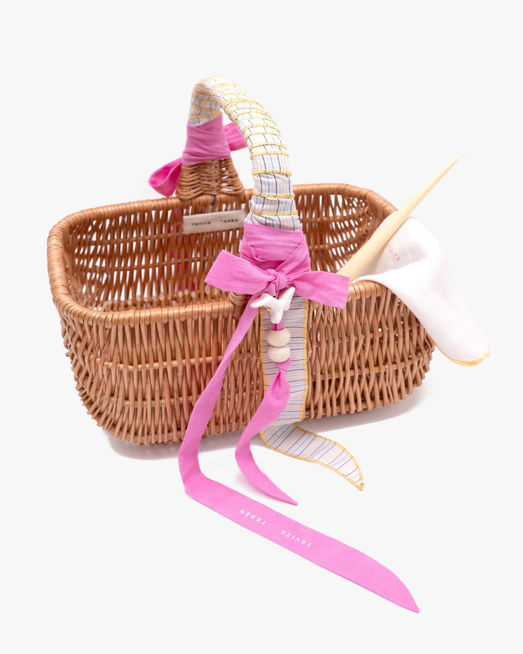 Великодній кошик KOLO великий з рожевими стрічками