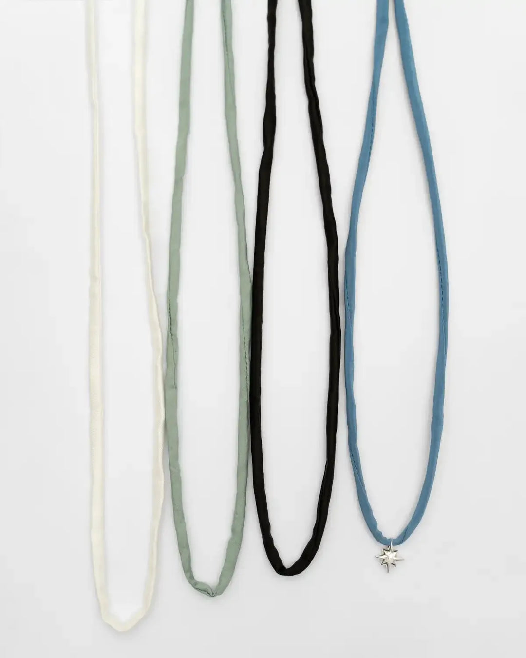 Drimota Silver Star Pendant with a Set of Thin Silk Ribbons