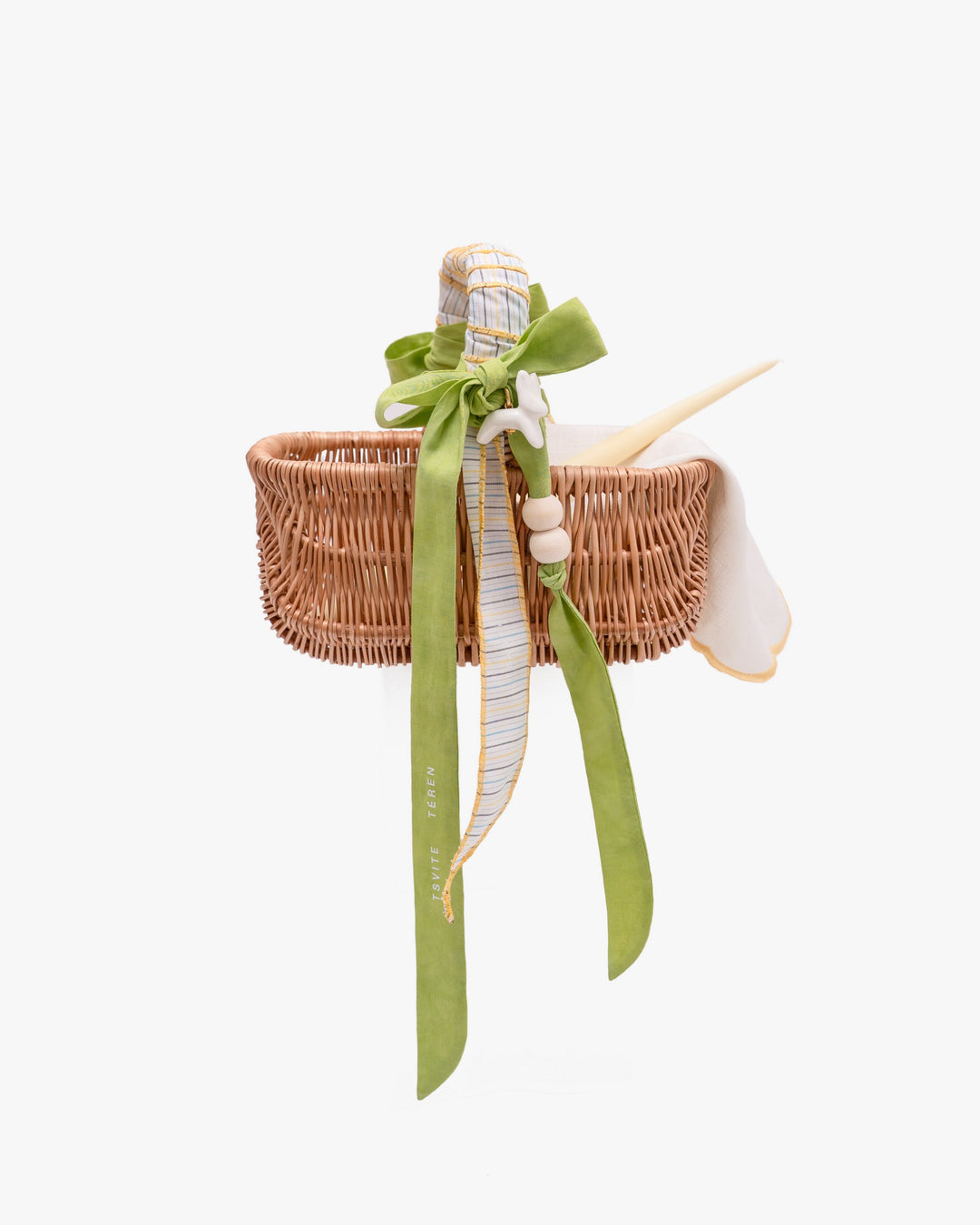 Великодній кошик KOLO малий з зеленими стрічками