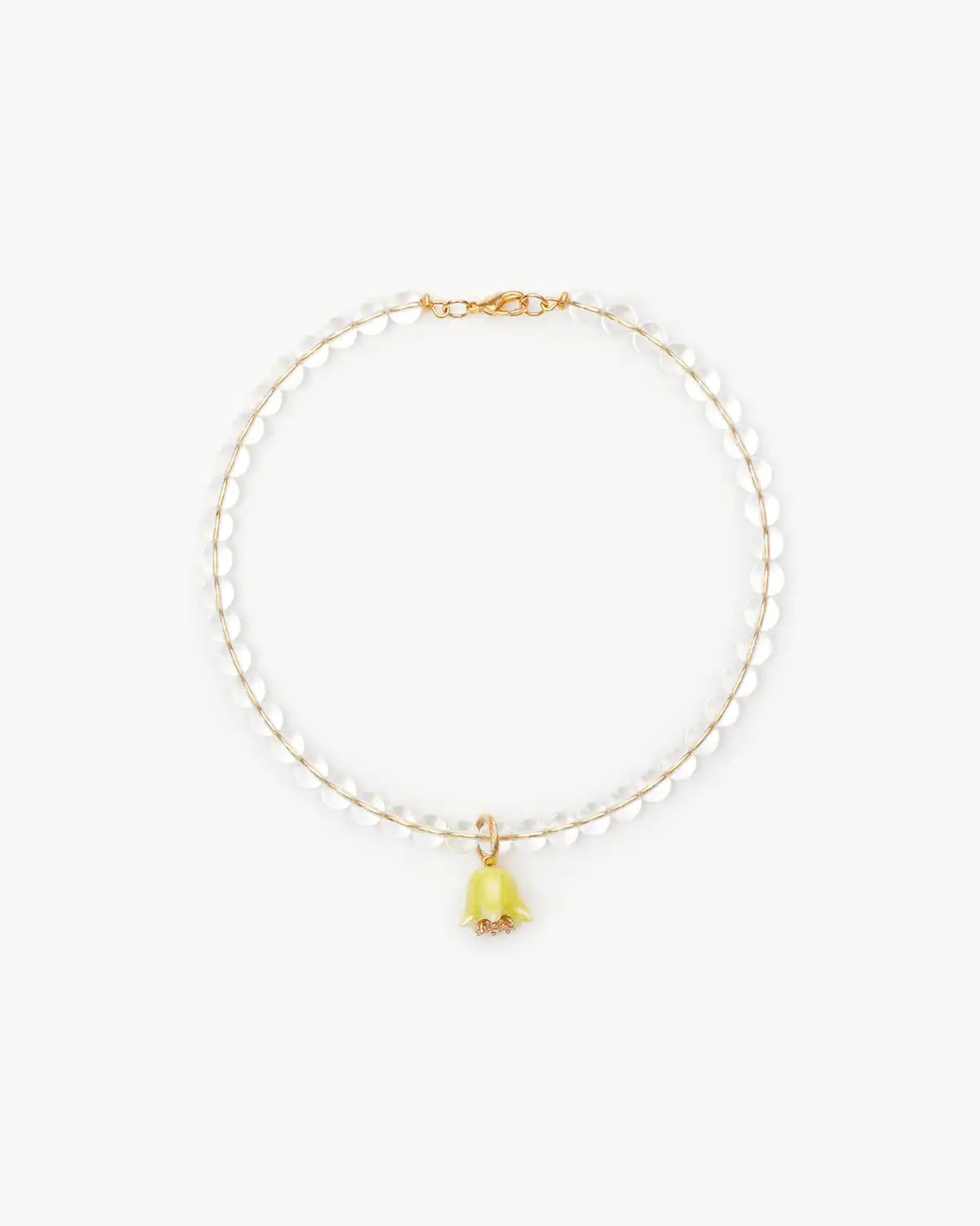 Polysk Necklace with Crystal and Small Yellow Bellflower
