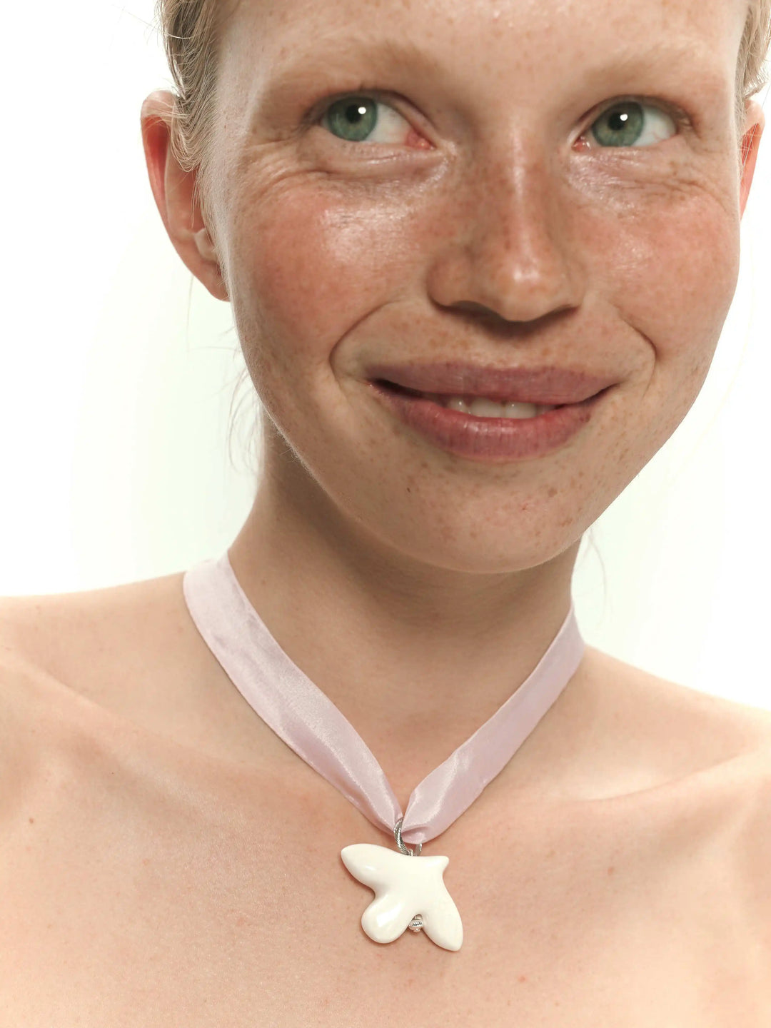 PALOMA pendant on wide ribbons