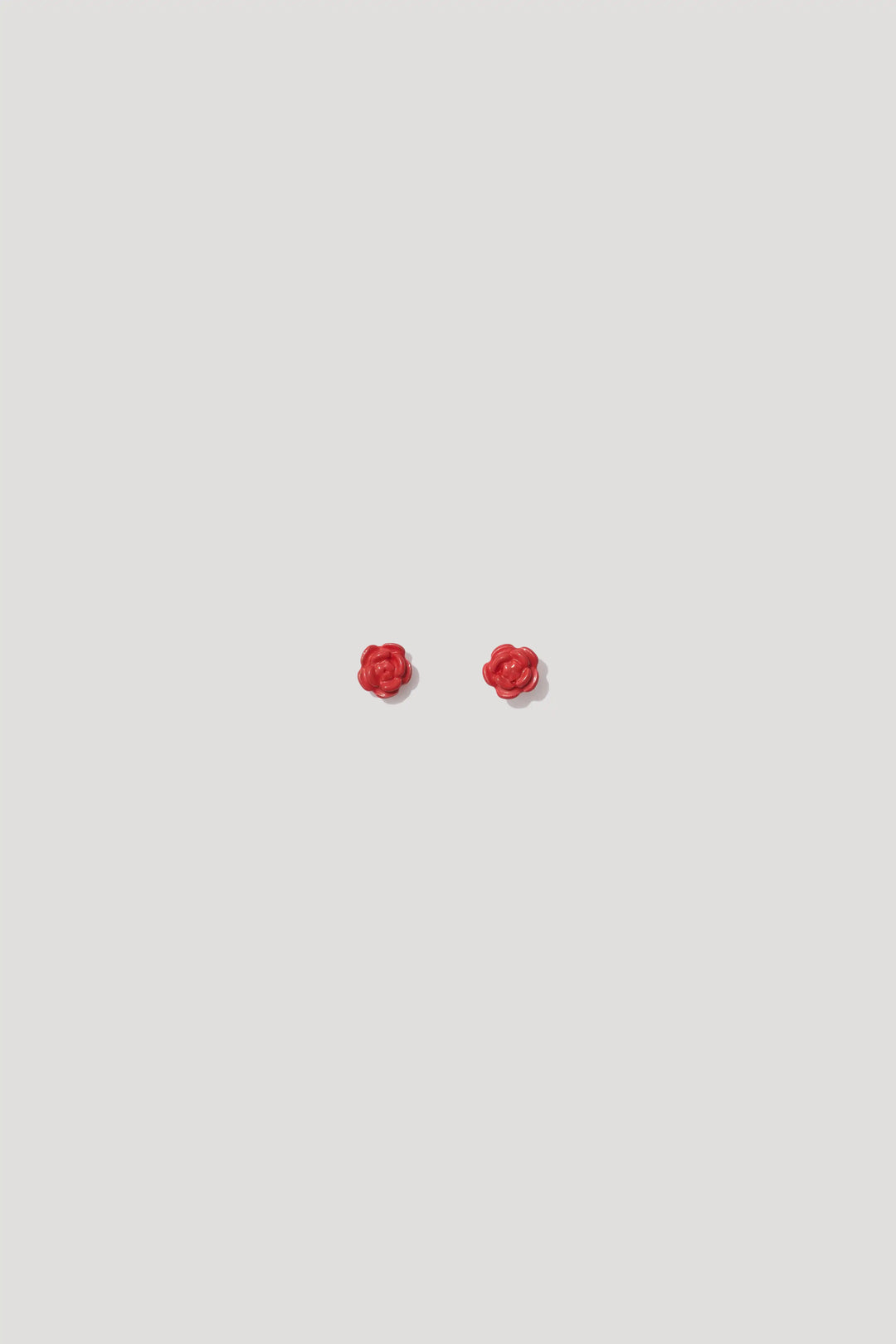 BABY ROSE stud earrings in red enamel