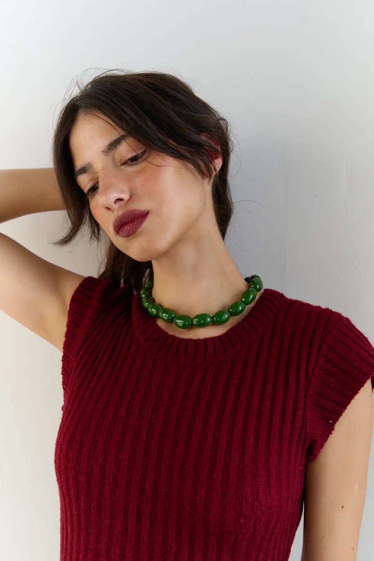 Resort Necklace. Dark Green