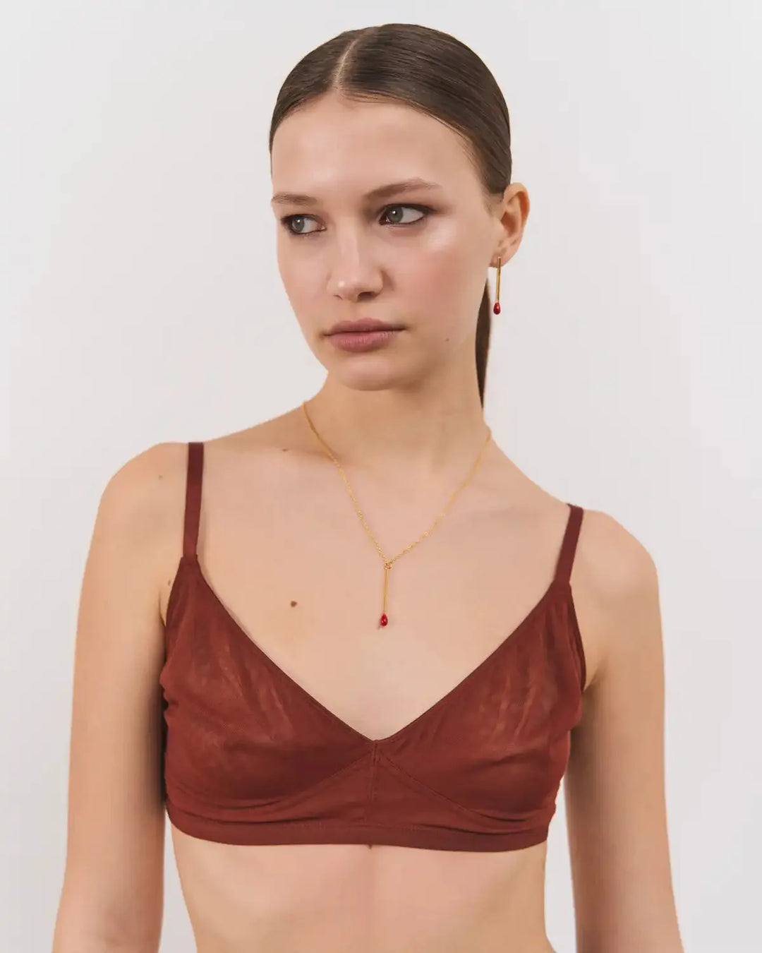 Підвіс 6.674 у формі срібного сірника в позолоті з червоною емаллю