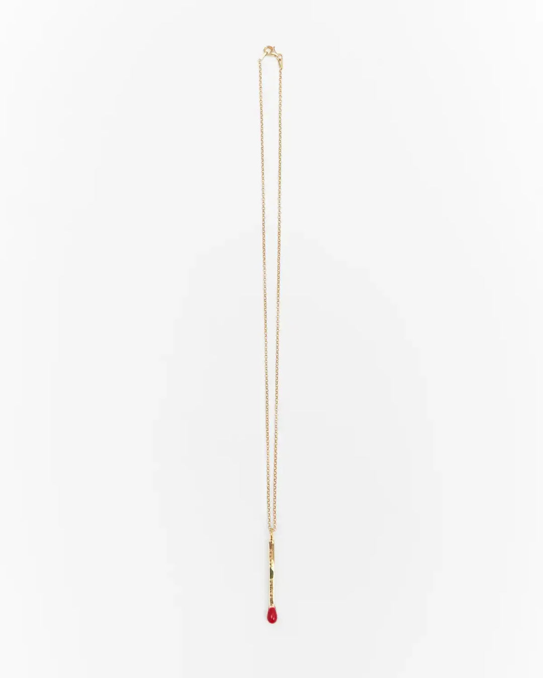 Підвіс 6.674 у формі срібного сірника в позолоті з червоною емаллю