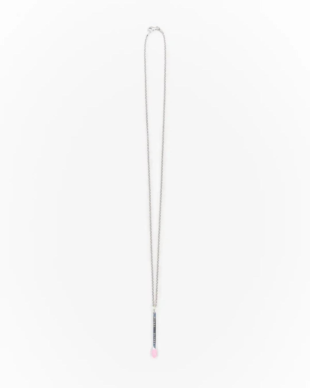 6.674 Silver Matchstick Pendant with Pink Enamel