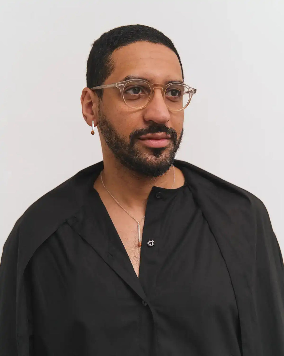 6.674 Silver Matchstick Pendant with Brown Enamel