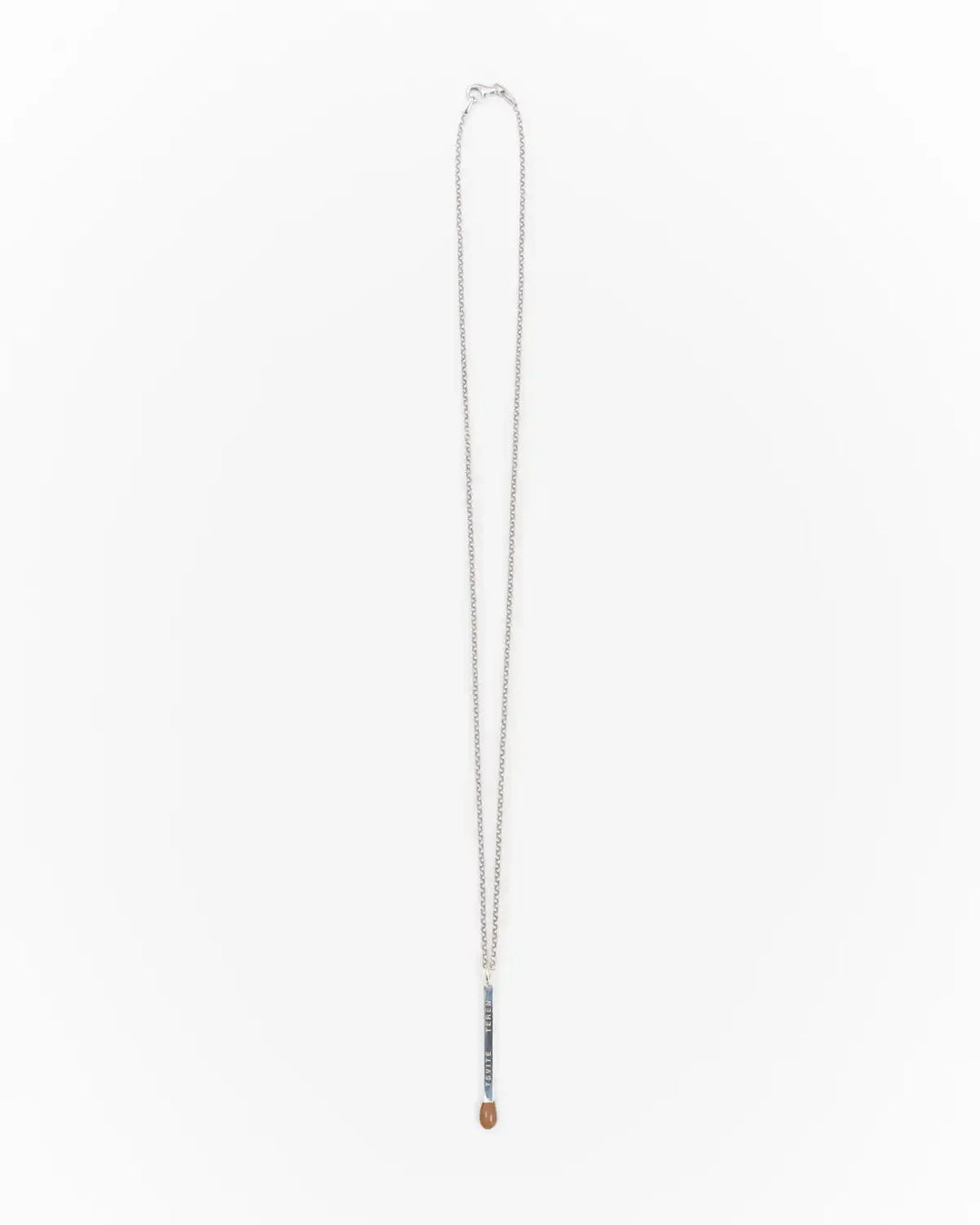 6.674 Silver Matchstick Pendant with Brown Enamel