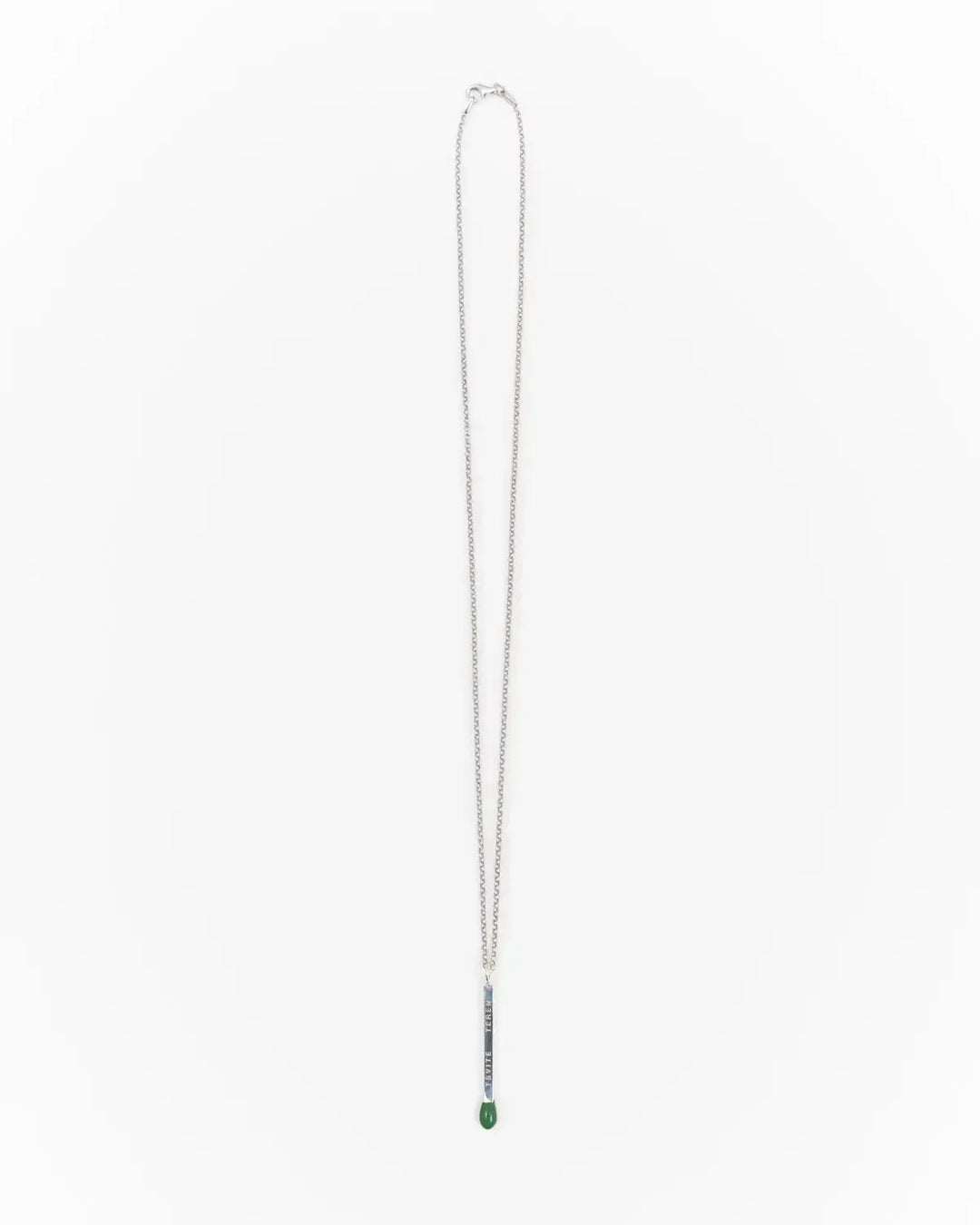 Підвіс 6.674 у формі срібного сірника з зеленою емаллю