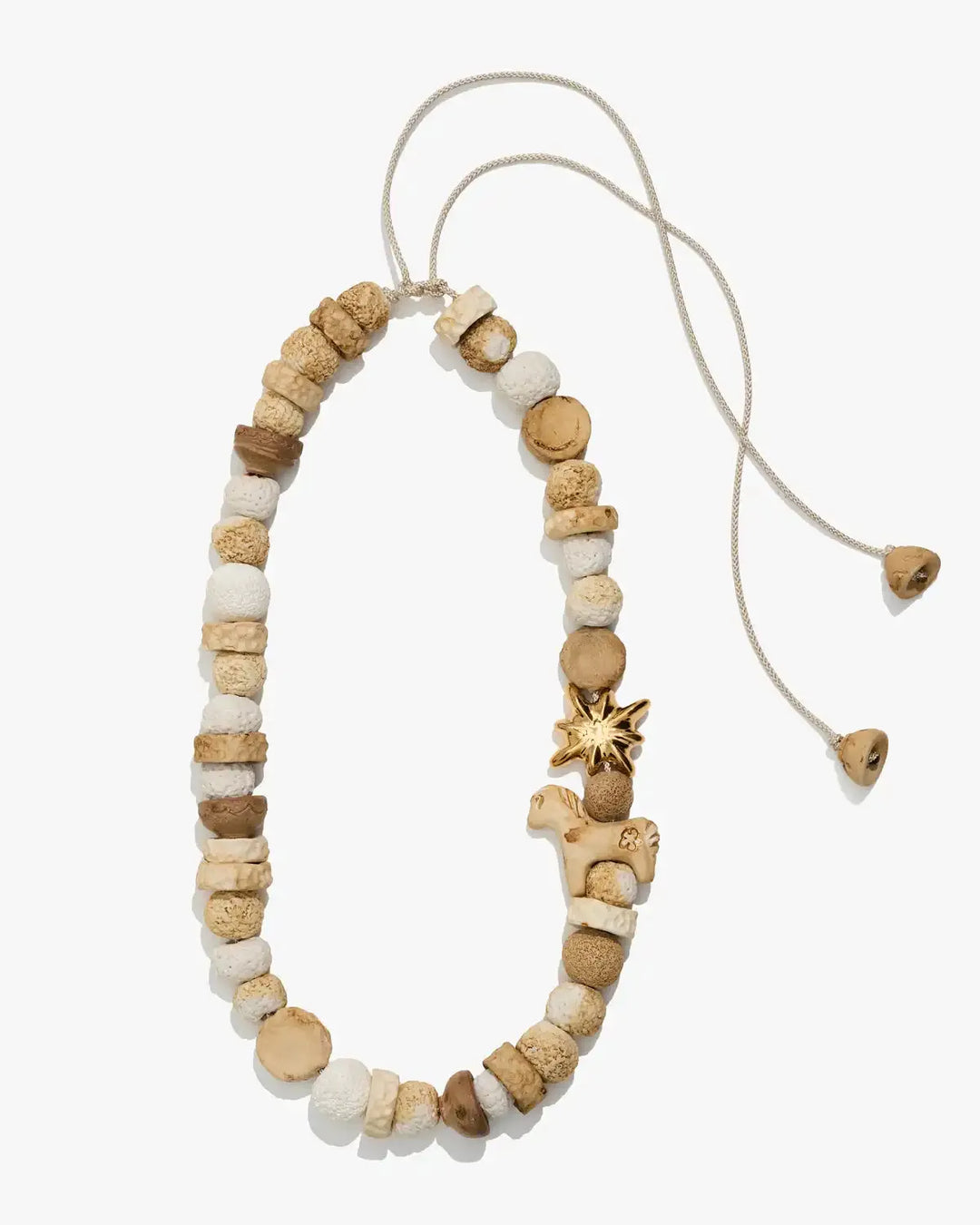Drimota Necklace with Milky Beads and Gold-Coated Star