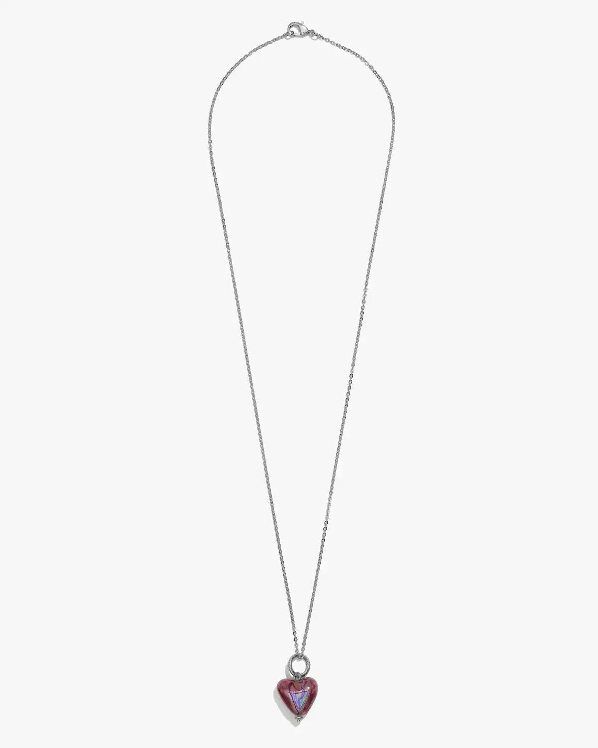 SKARB pendant with a small burgundy heart on a chain