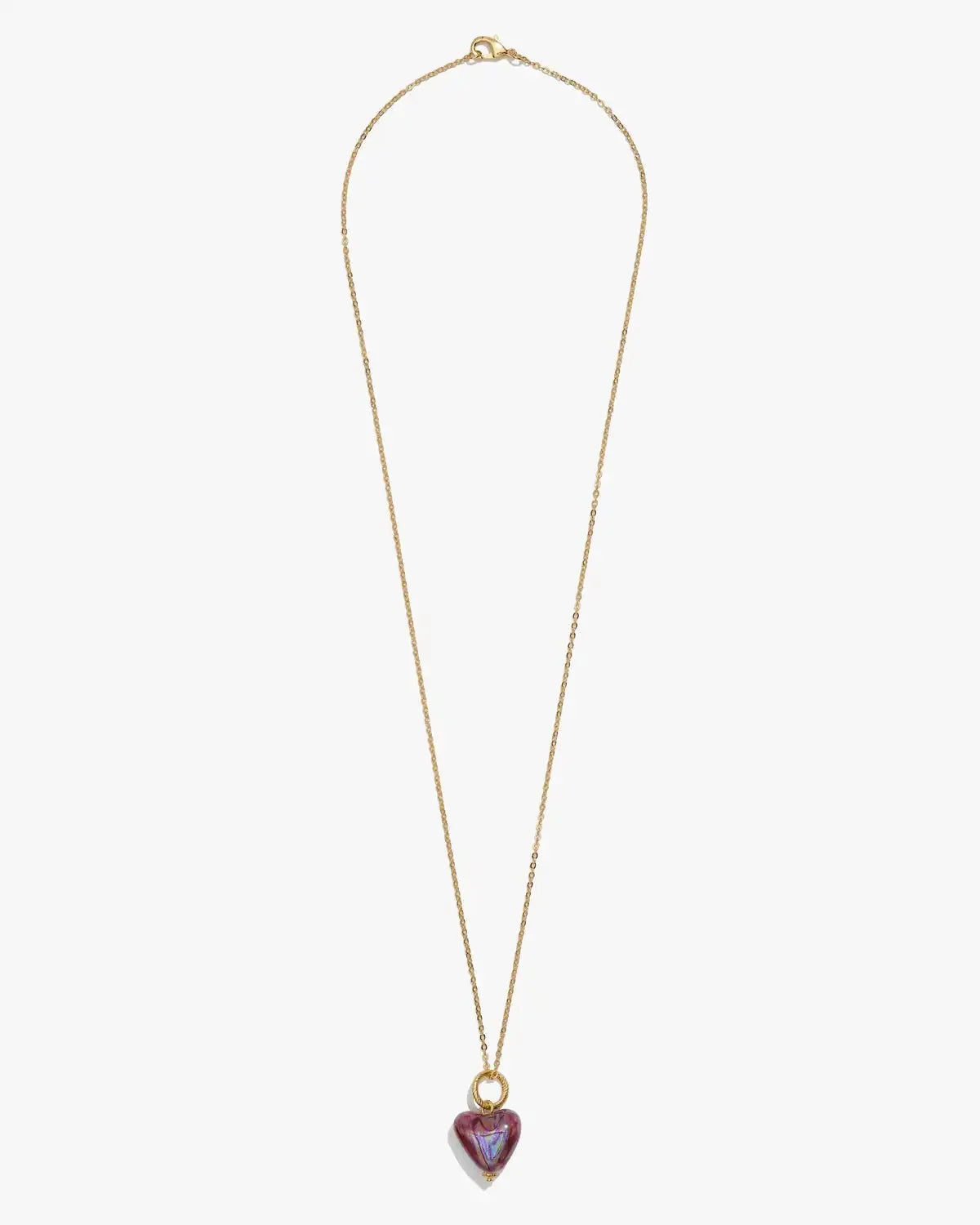 SKARB pendant with a small burgundy heart on a chain