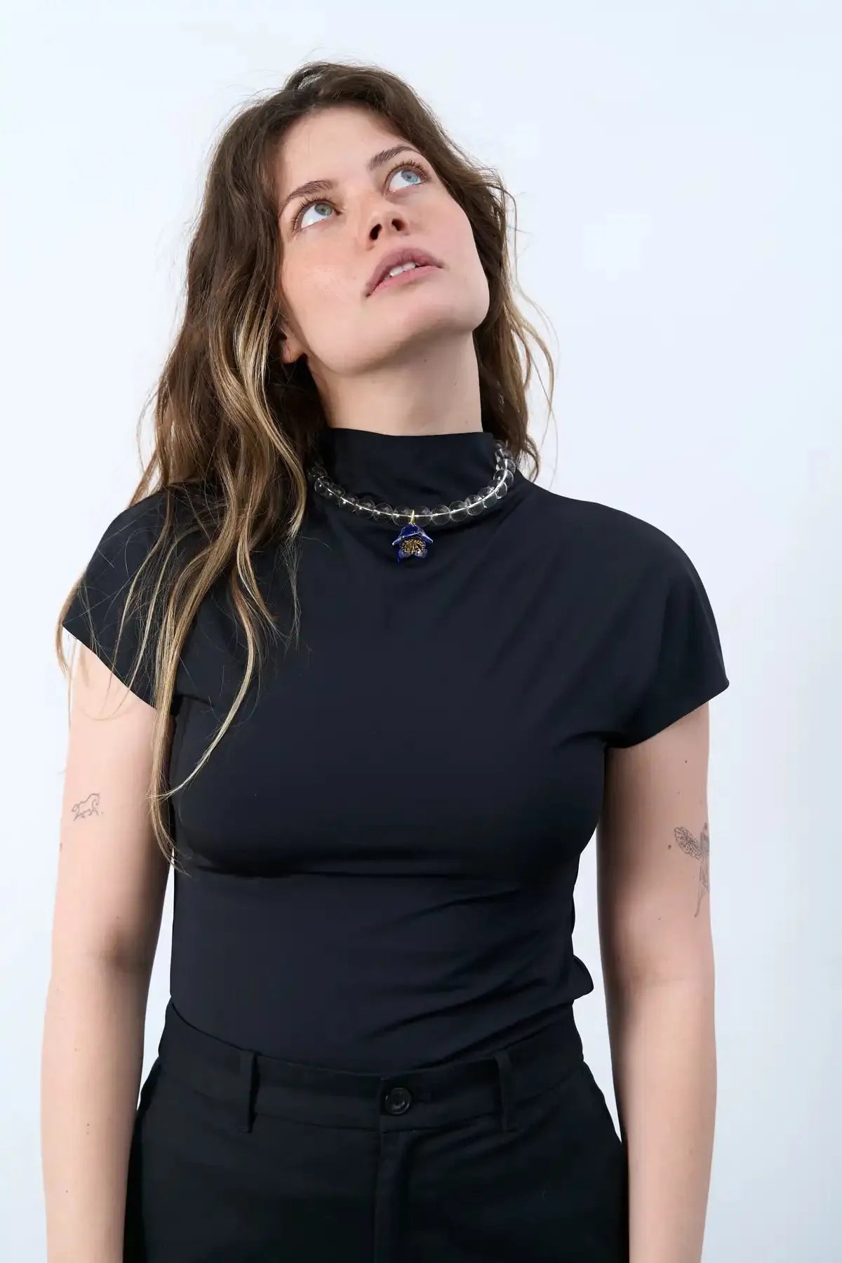 Polysk Necklace with Crystal and Blue Bellflower
