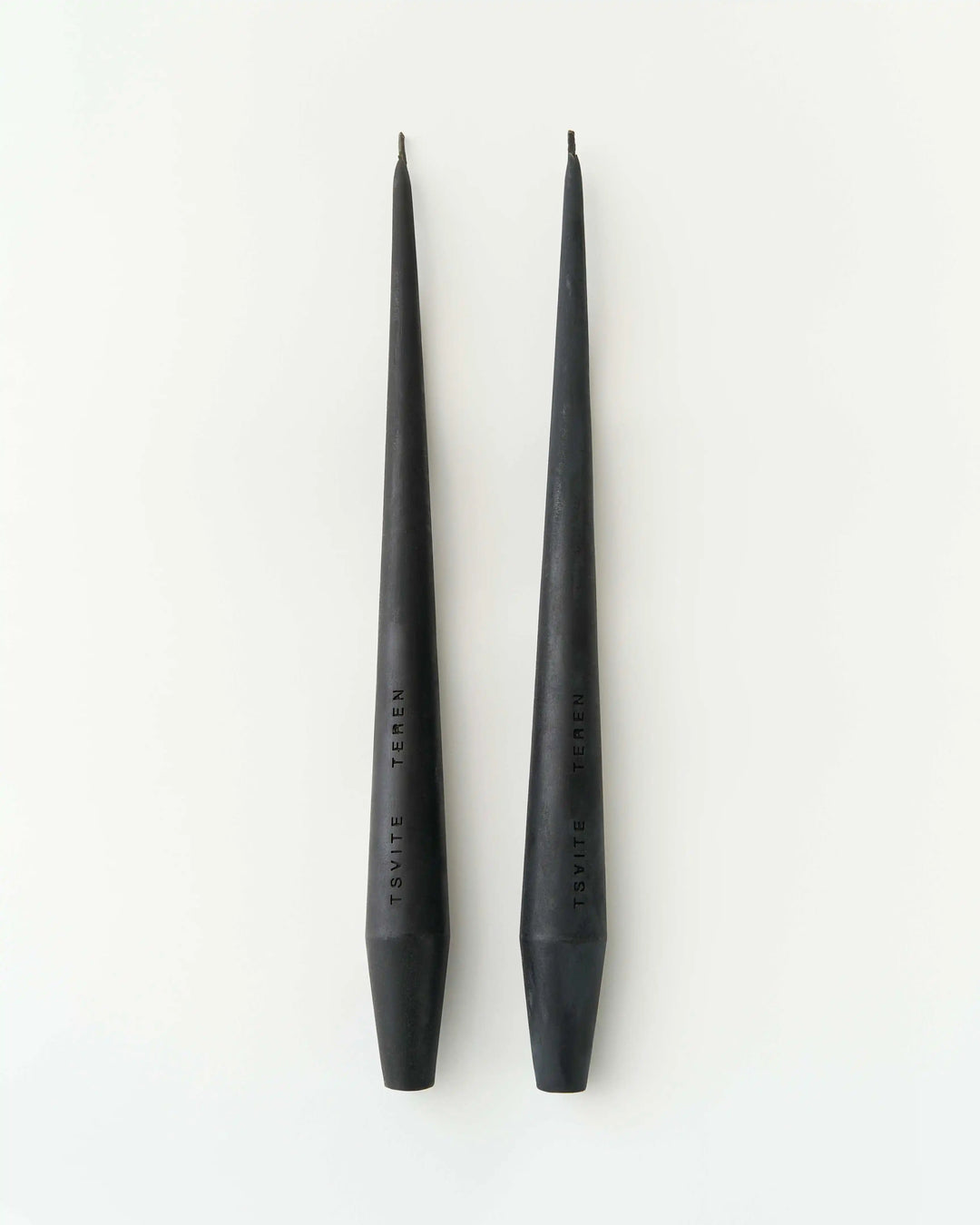 Vita Set of Two Black Beeswax Candles