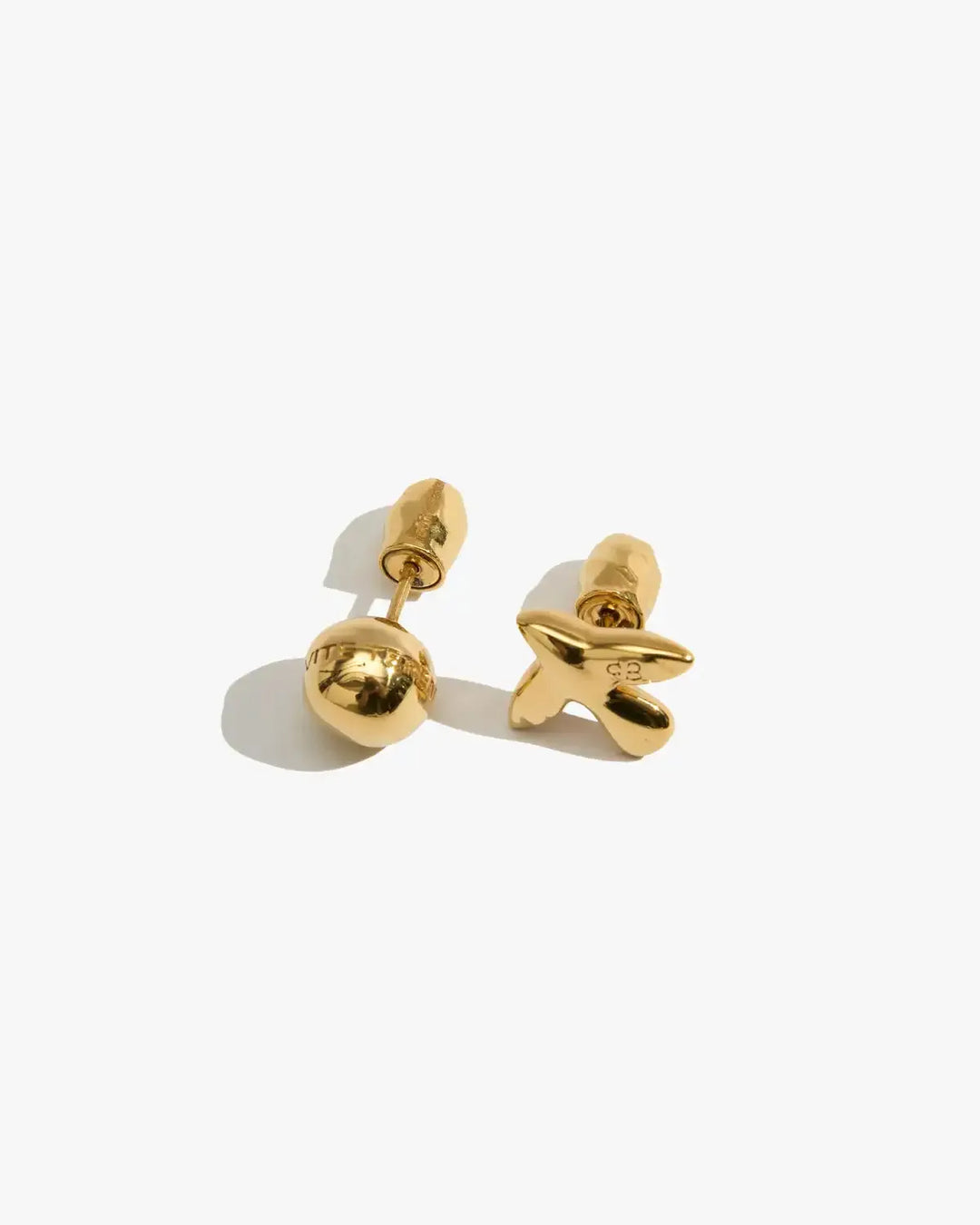 Era Earrings in Gold-Plated Silver Bird and Ball Shape