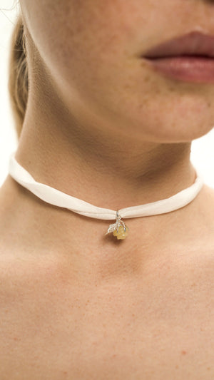 ROSARIUM yellow silver pendant with ribbons