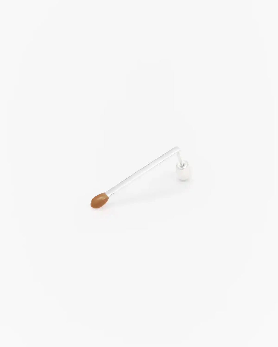 6.674 Earring in Long Silver Matchstick Shape with Brown Enamel