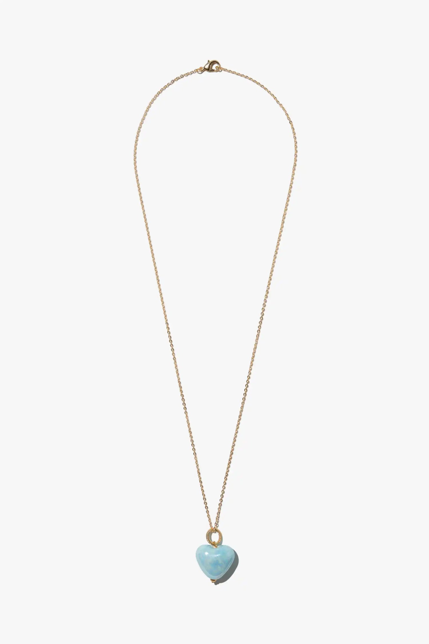 SKARB pendant with a small sky-blue heart on a chain