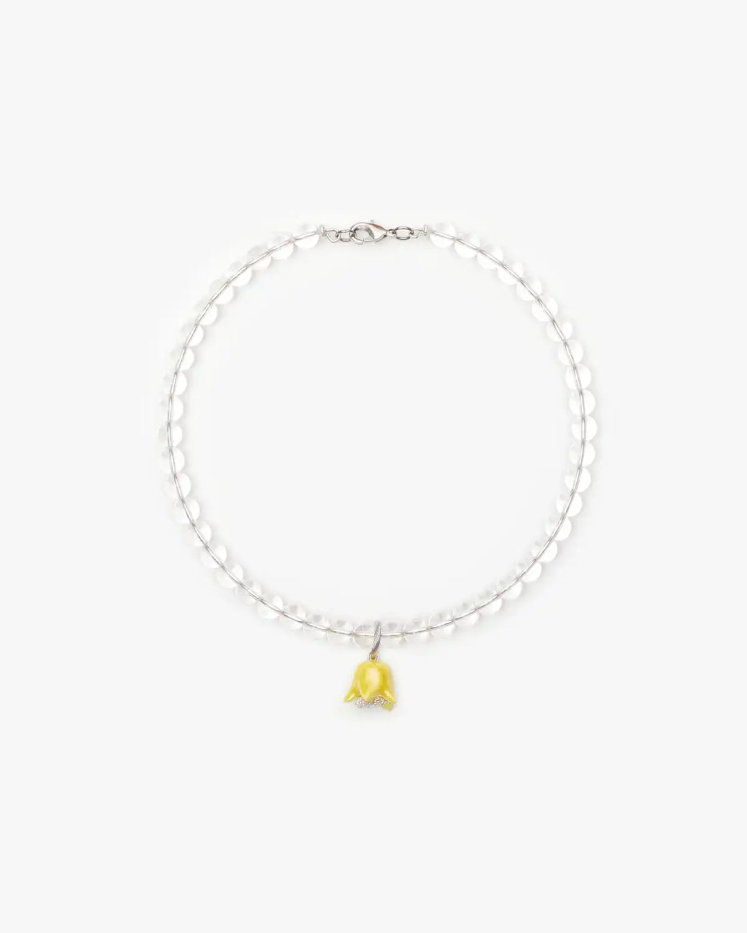 Polysk Necklace with Crystal and Small Yellow Bellflower