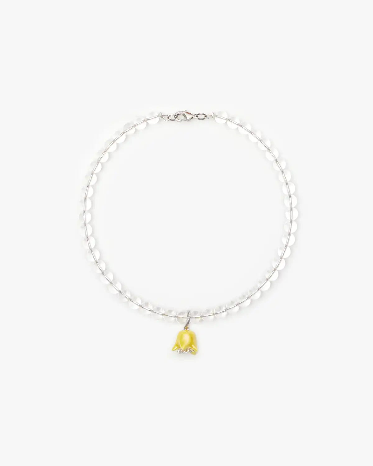 Polysk Necklace with Crystal and Small Yellow Bellflower