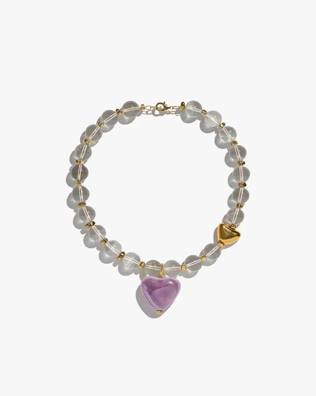 SKARB necklace with crystal and lilac heart