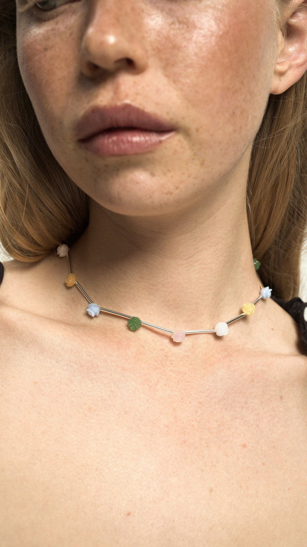 ROSARIUM multi-color silver necklace