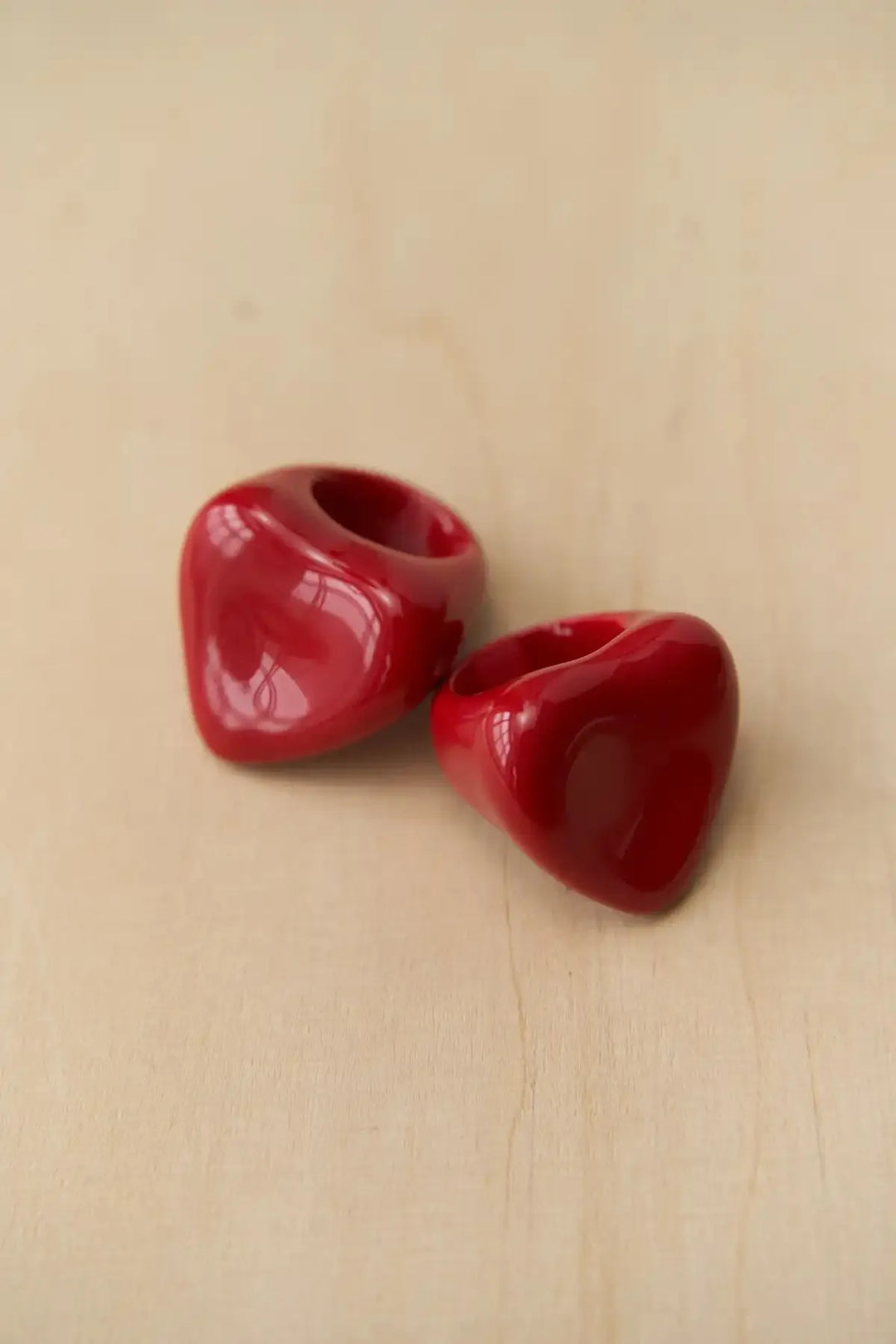 Aura Red Heart-Shaped Ring