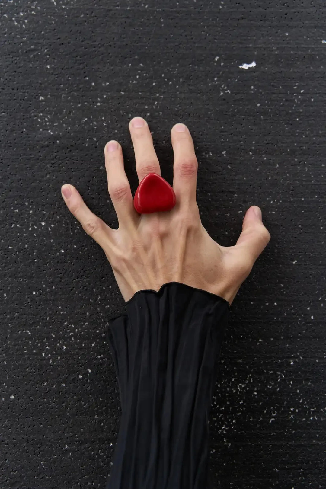 Aura Red Heart-Shaped Ring