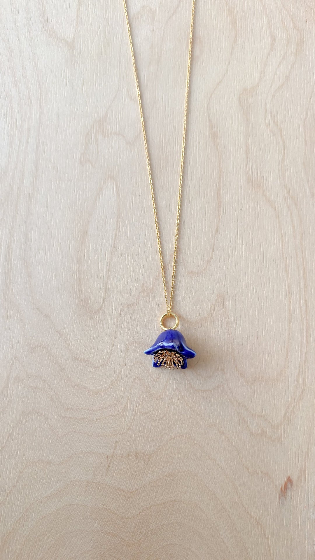 Підвіс POLYSK дзвоник синій НЕ ЛЮСТРОВИЙ З ТИЧИНКОЮ на ланцюжку (BF)