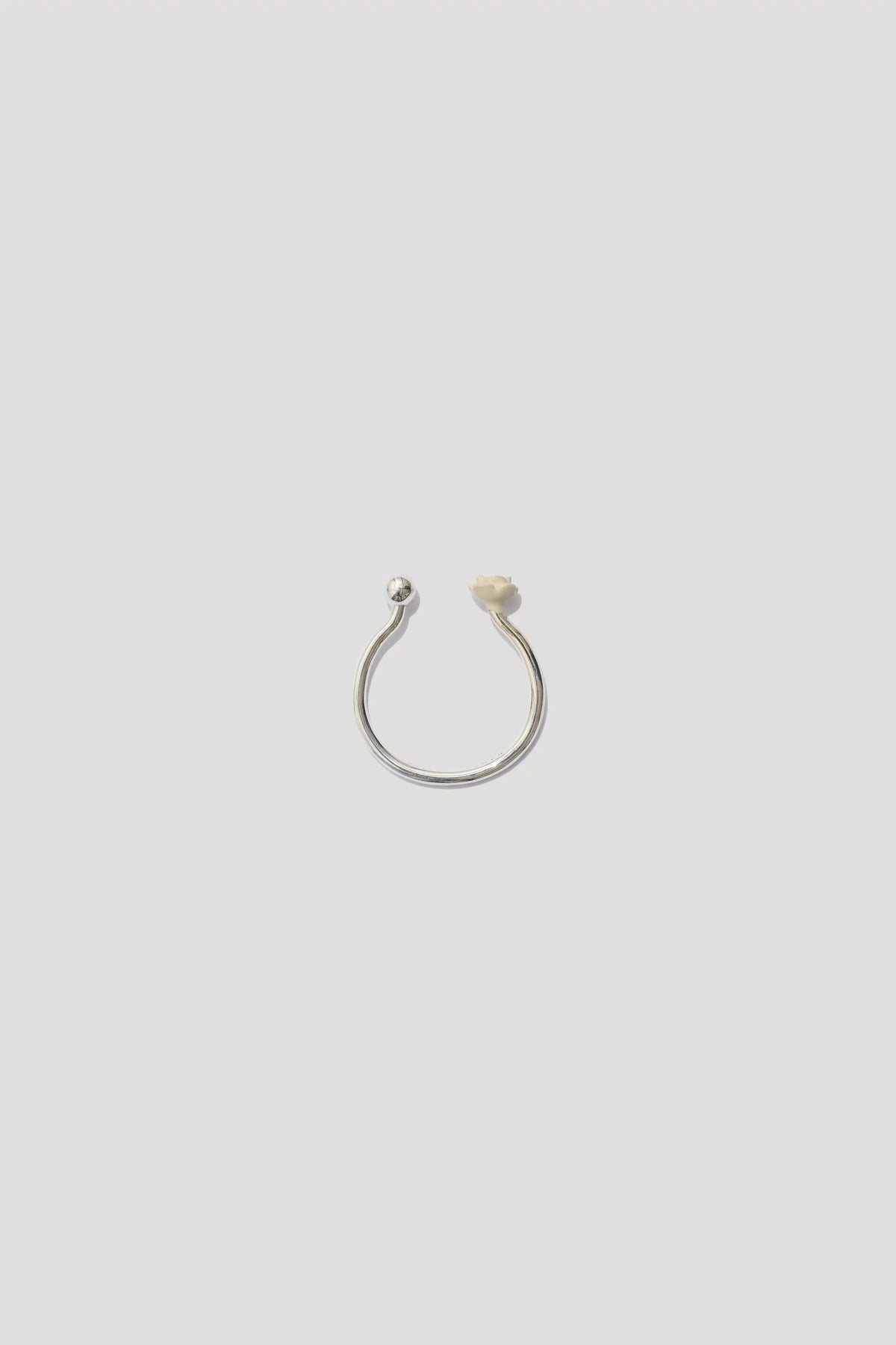 BLOSSOM silver ring with cream rose
