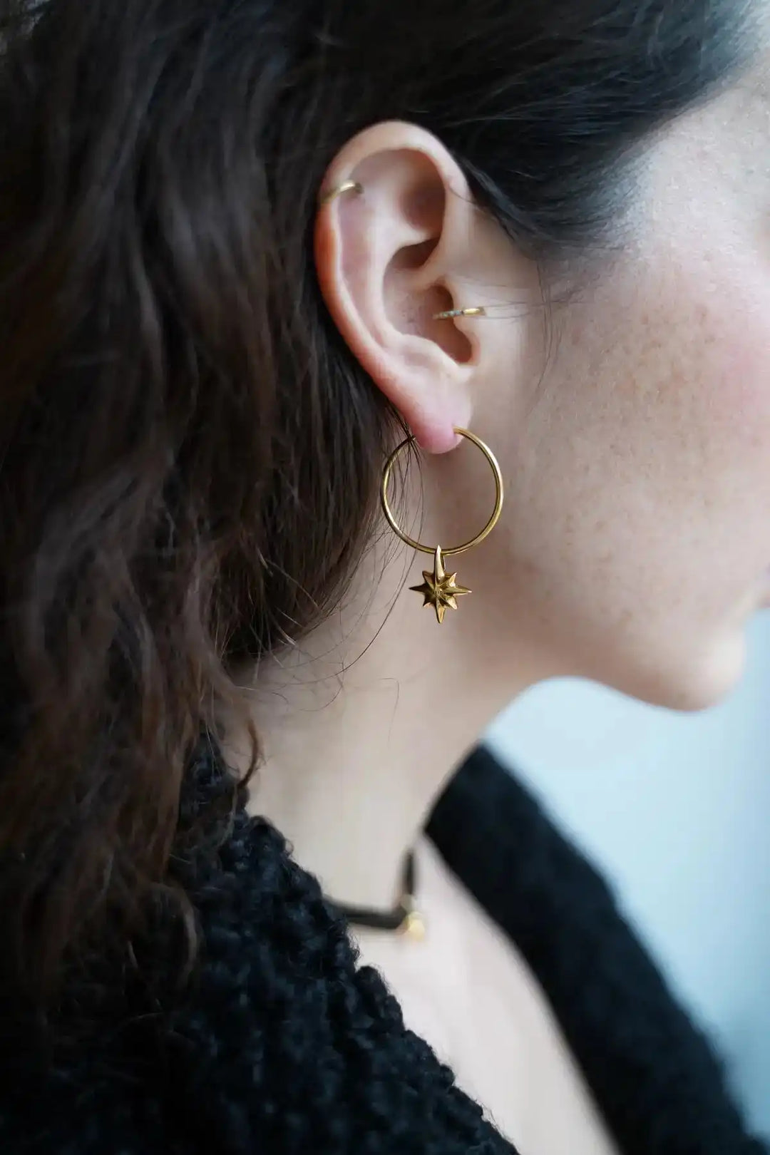 Drimota Earrings in Gold-Plated Silver Stars Shape