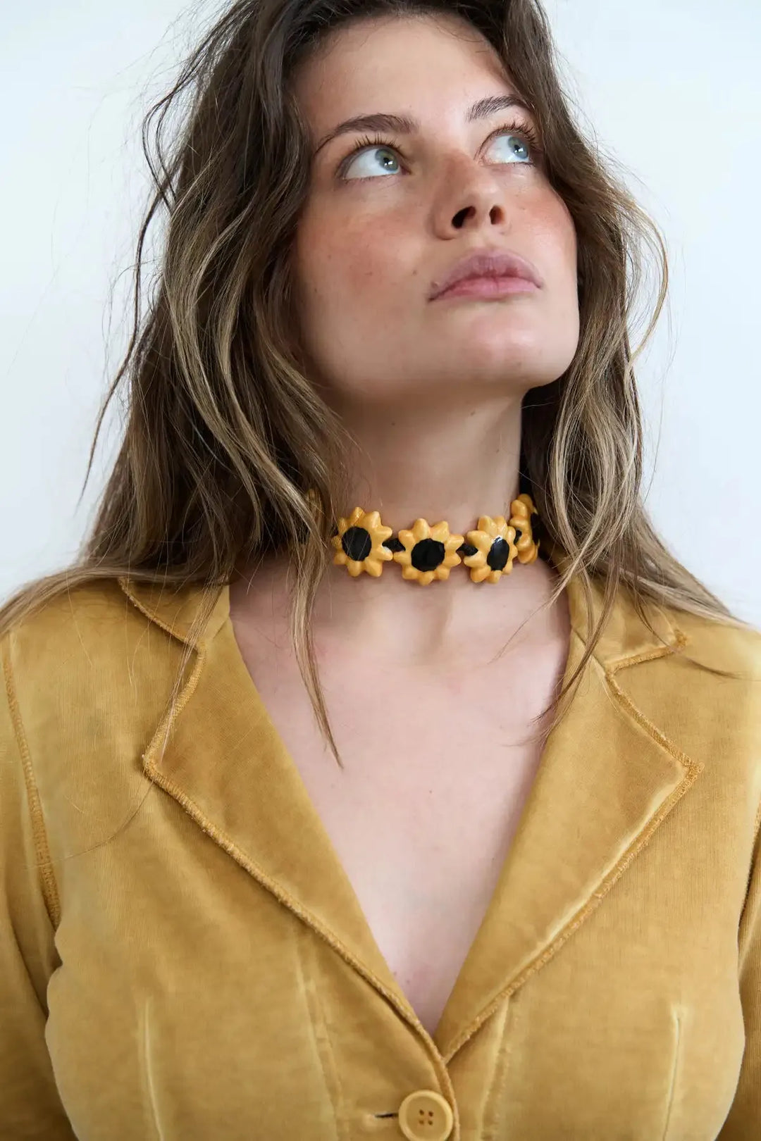 Polysk Necklace with Sunflowers