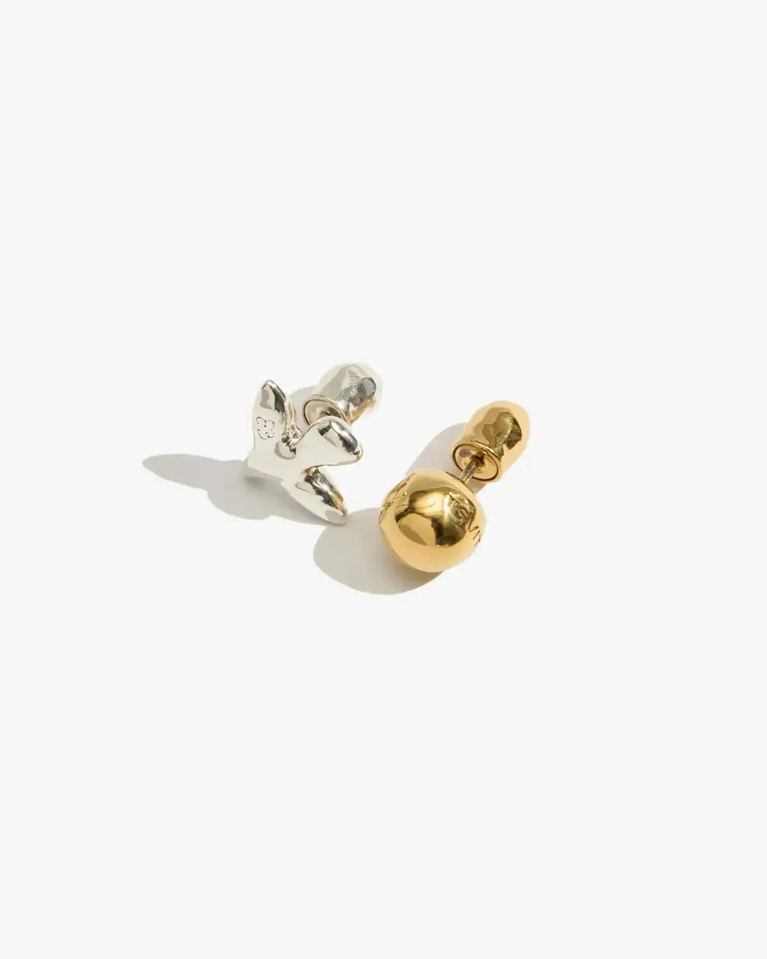 Era Earrings with Silver Bird and Gold-Plated Silver Ball