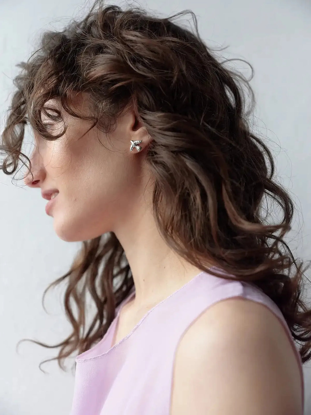 Era Earrings with Silver Bird and Gold-Plated Silver Ball