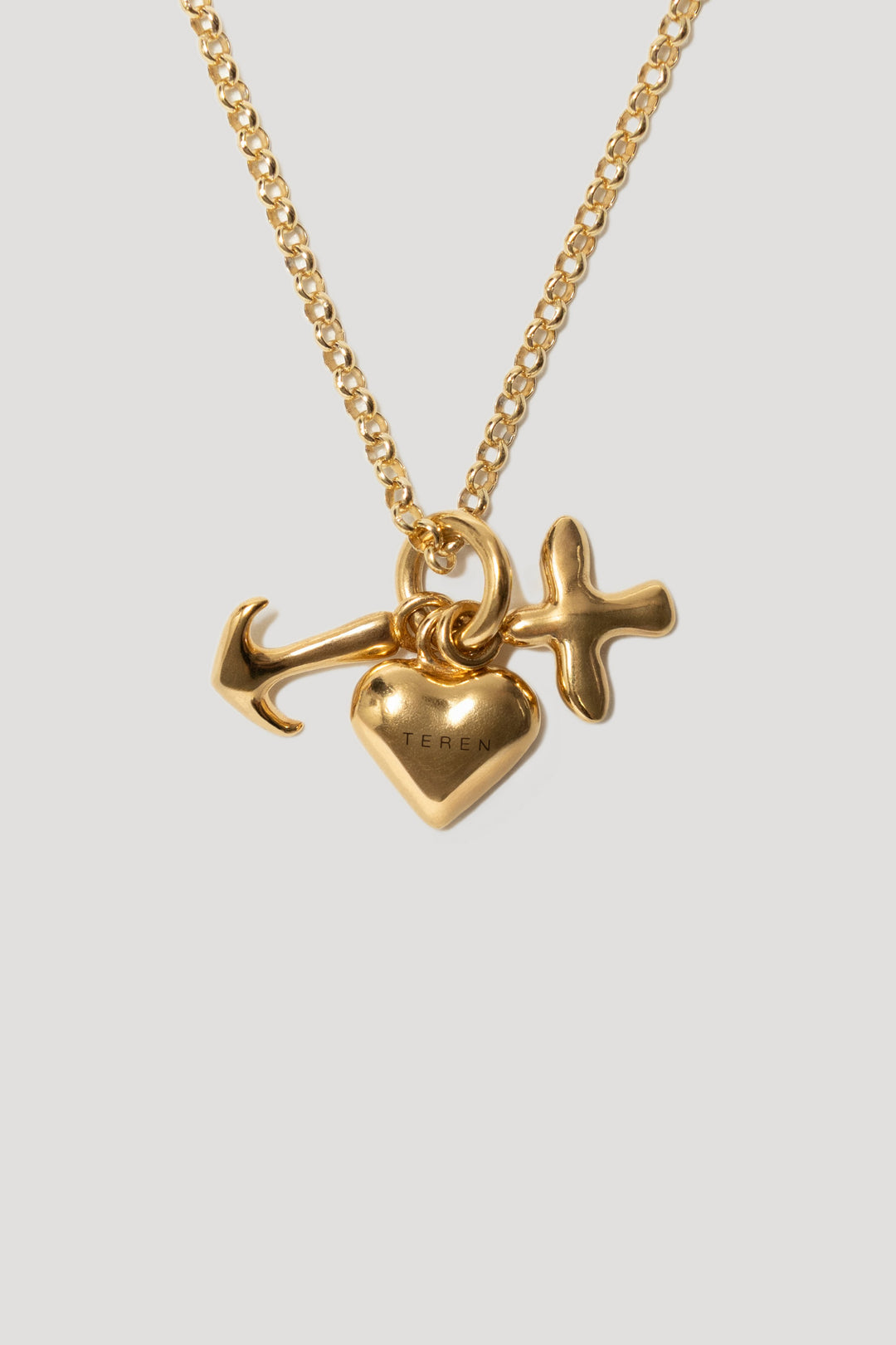 FREEDOM HOPE LOVE gold-plated pendant