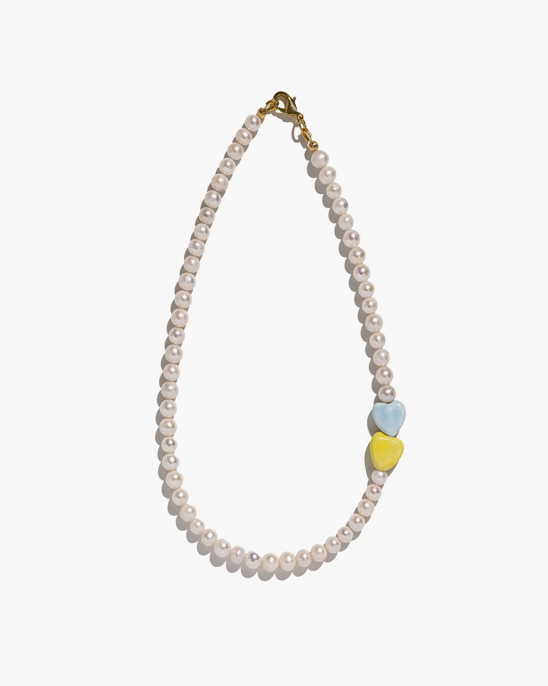 Freedom Necklace with Yellow and Blue Hearts
