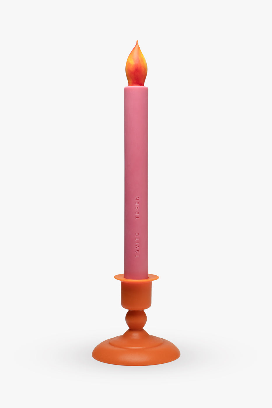 LUMIÈRE candle in pink and orange colors