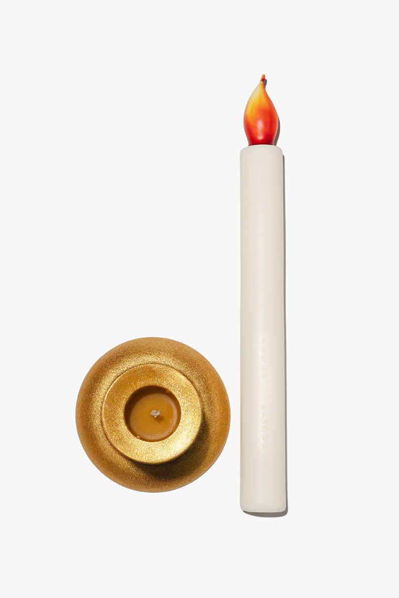 Свічка LUMIÈRE у біло-золотих кольорах