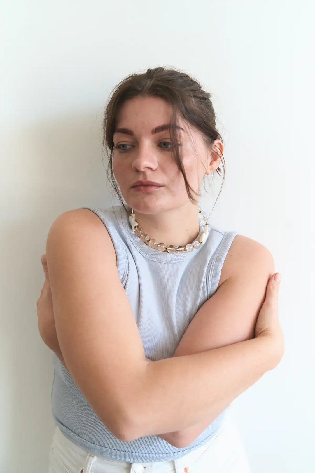 Кольє KHVYLI з кришталем та двома рибами