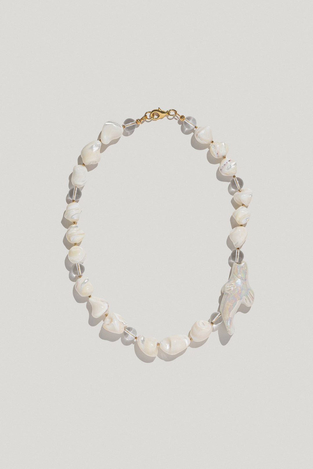 Кольє KHVYLI з кришталем, перламутром та рибою