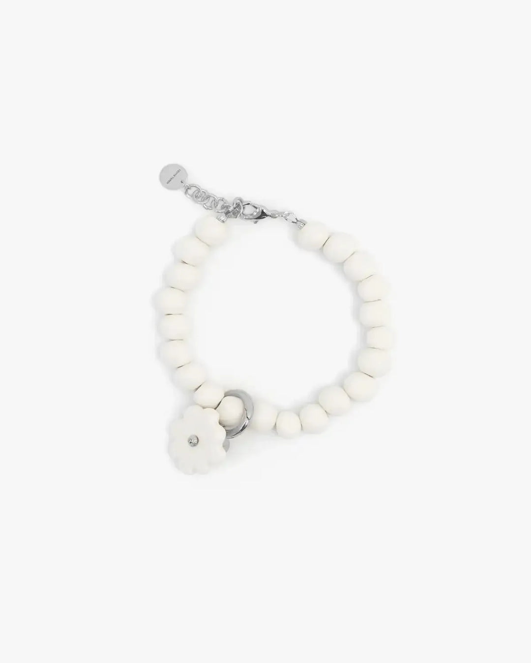 Анклет LILY Pattypan з фігурною порцеляновою білою намистиною
