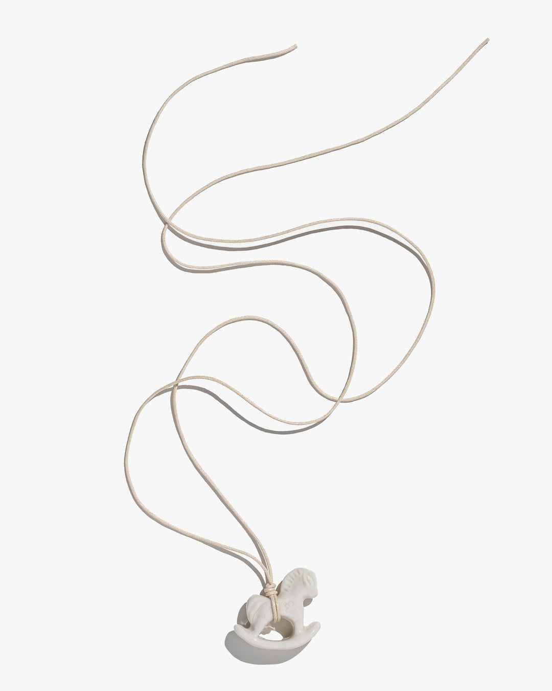 Liuli White Rocking Horse Pendant