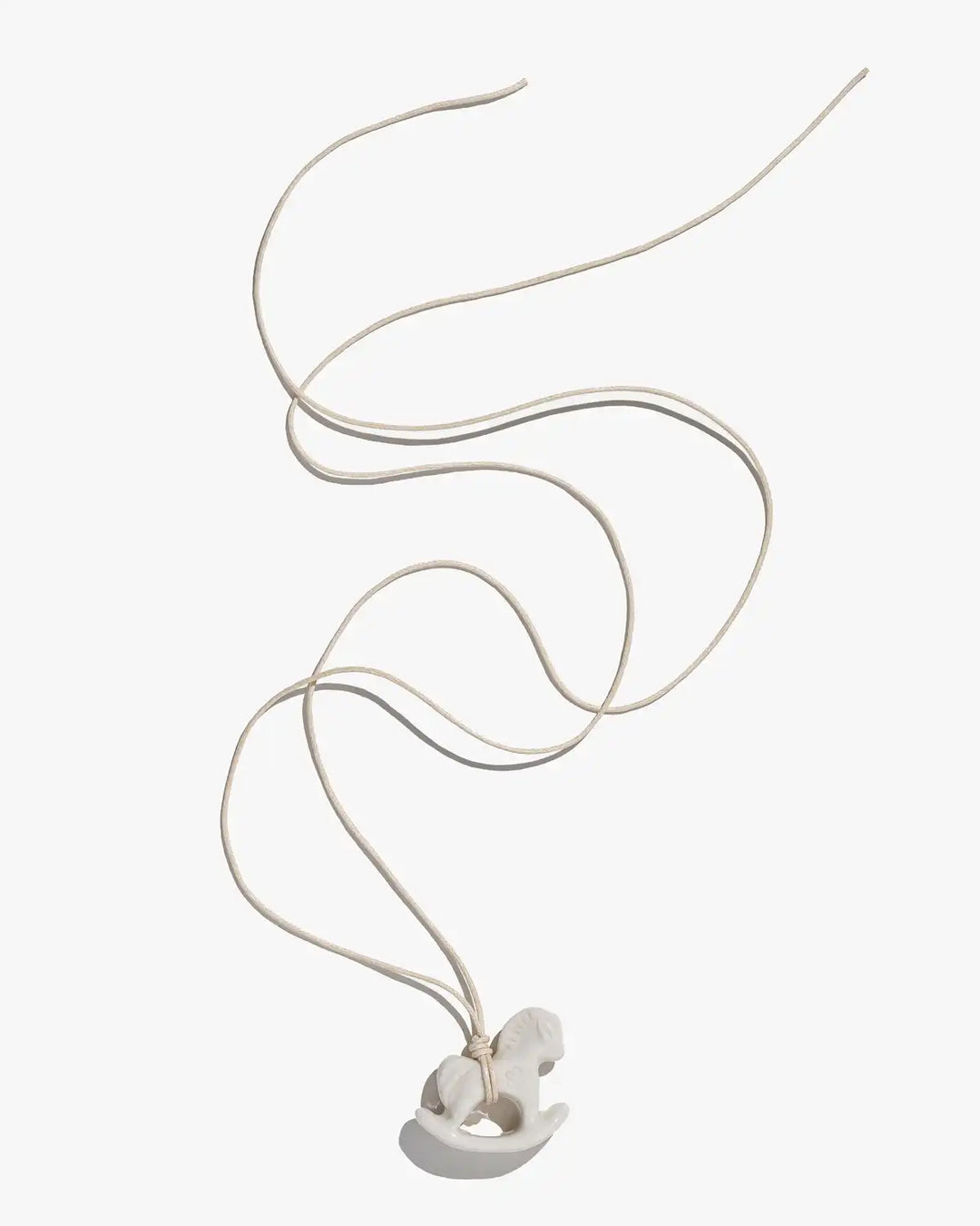 Liuli White Rocking Horse Pendant